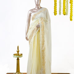Golden Leaf Mul Mul Cotton Saree