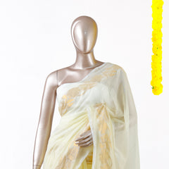 Golden Leaf Mul Mul Cotton Saree