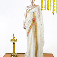 Coral Butta Mulchandani Saree with Lace