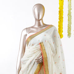 Coral Butta Mulchandani Saree with Lace