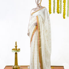 Coral Butta Mulchandani Saree with Lace
