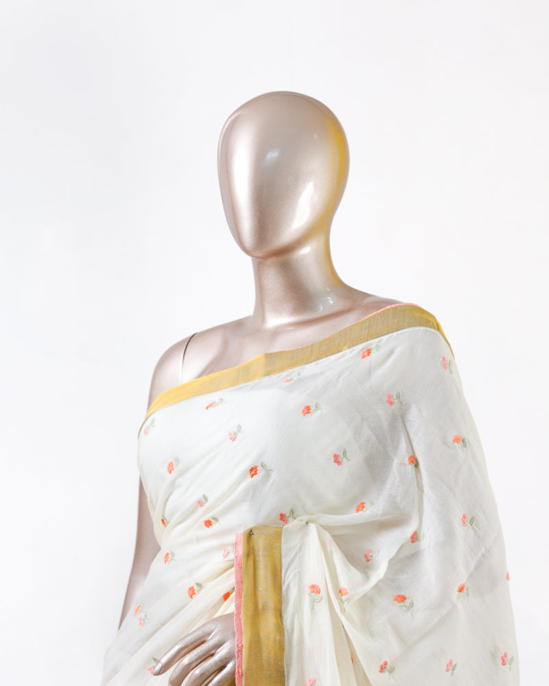 Peach Butta Mulchandani Saree with Lace