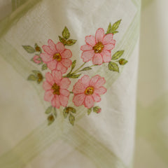 Pastel Floral Print Kerala Saree with Handworked Details