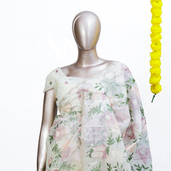 Pastel Bloom Organza Saree