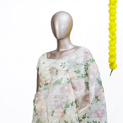 Pastel Bloom Organza Saree