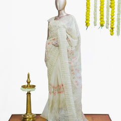 Blossom Hand-Painted Ruffle Saree 1