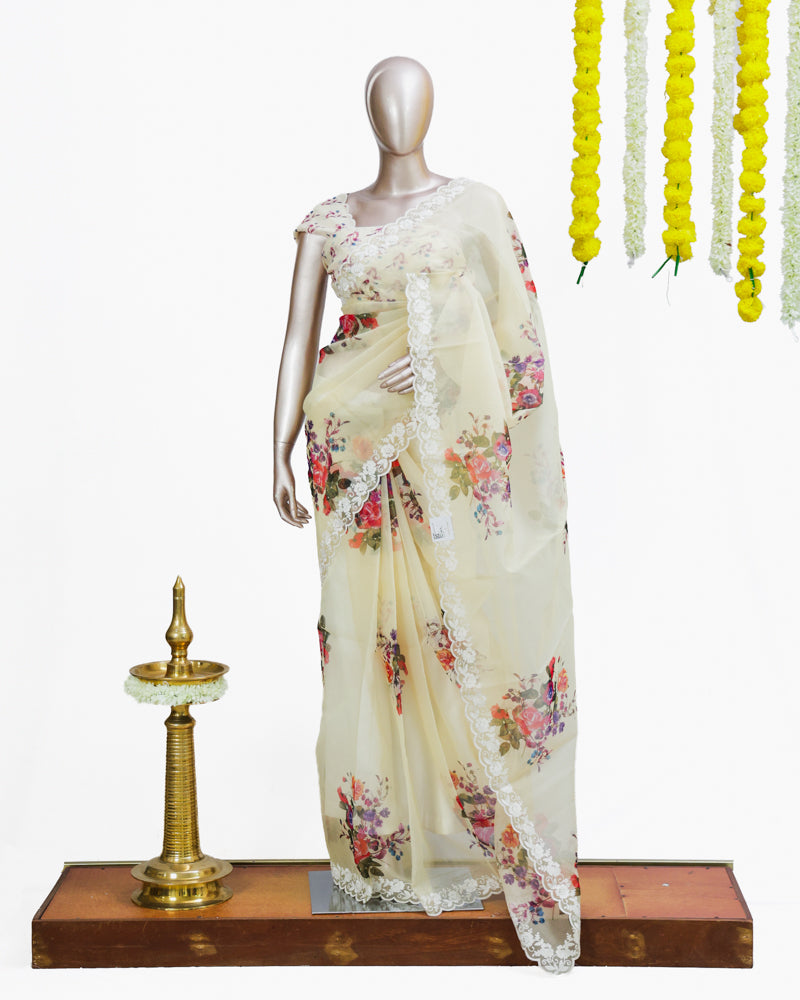 Floral Garden Lace Saree
