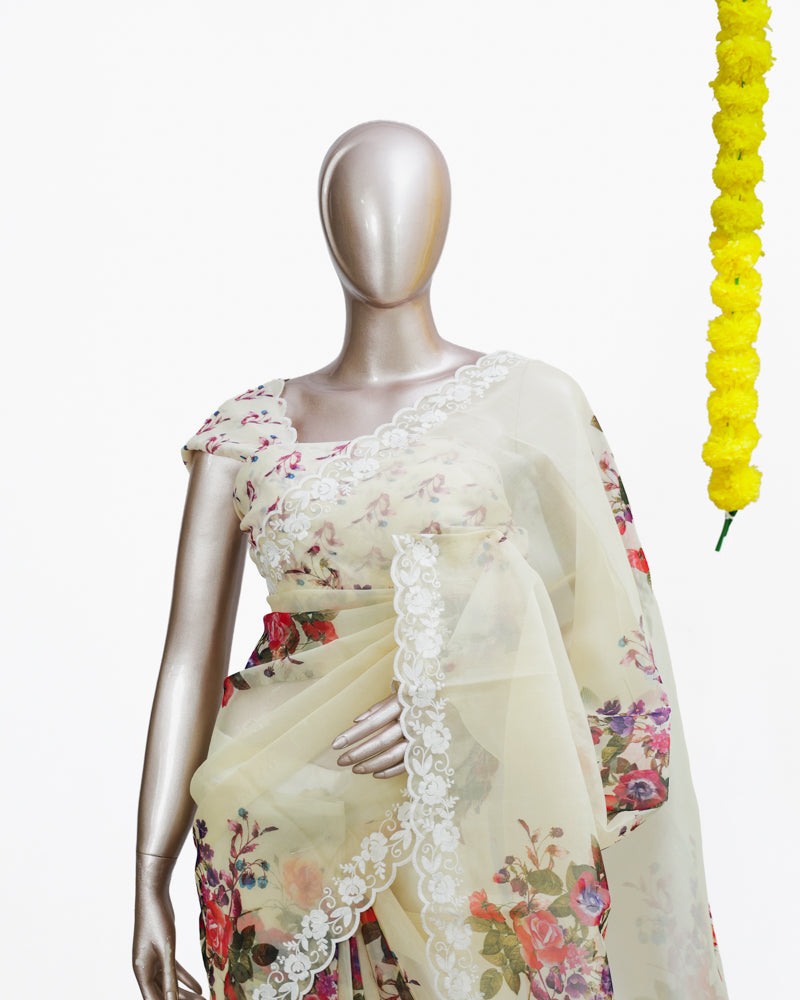 Floral Garden Lace Saree