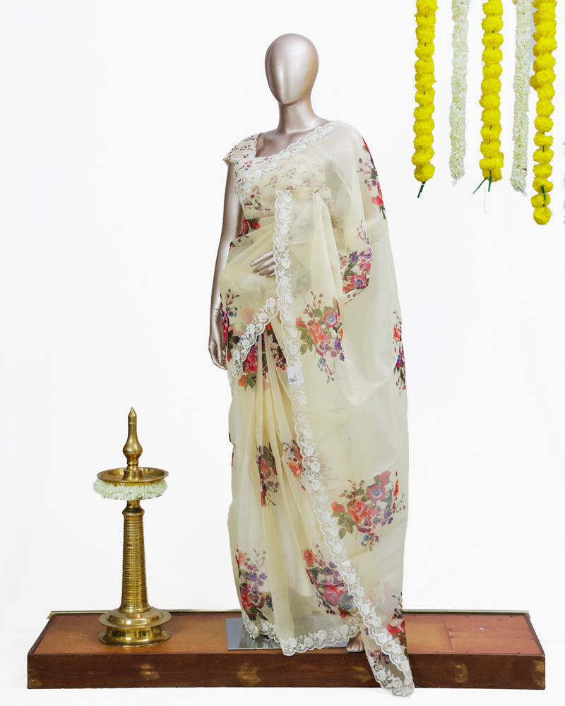 Floral Garden Lace Saree