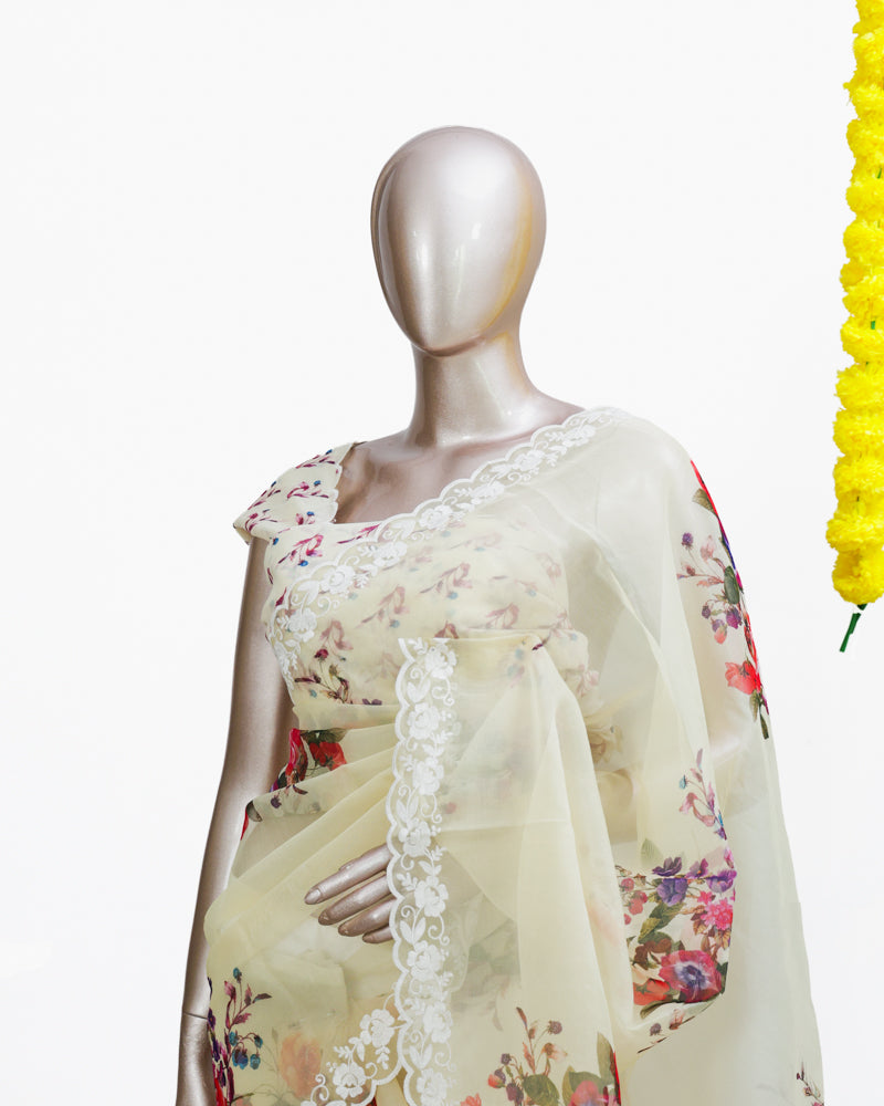 Floral Garden Lace Saree