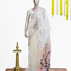 Blush Vine Organza Saree