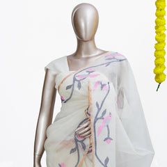 Blush Vine Organza Saree