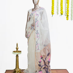 Blush Vine Organza Saree