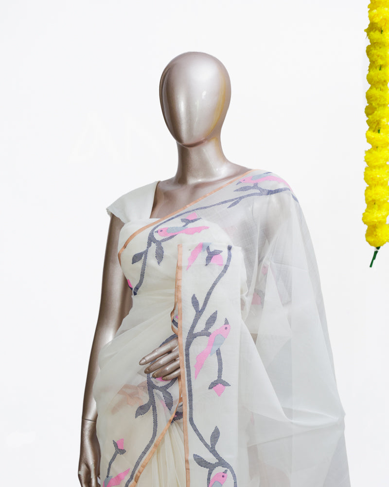 Blush Vine Organza Saree