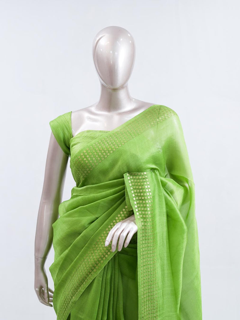 Tusser Organza Saree 2  SAN5387