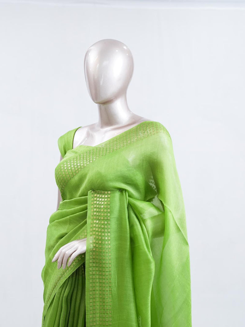 Tusser Organza Saree 2  SAN5387