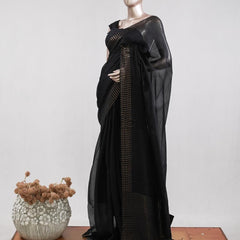 Tusser Organza Saree  5  SAN5387