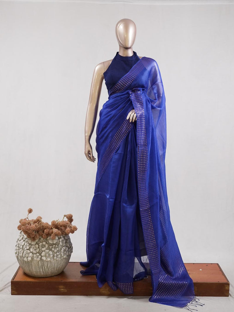 Tusser Organza Saree 7  SAN5387