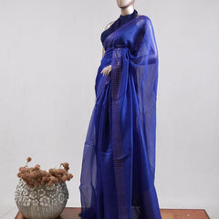 Tusser Organza Saree 7  SAN5387