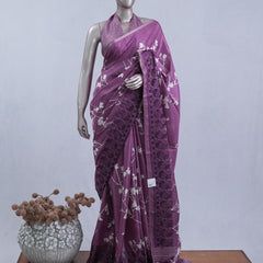 Printed Tusser Silk Saree   SAN5328