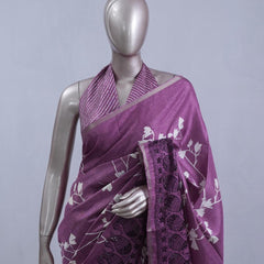Printed Tusser Silk Saree   SAN5328