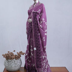 Printed Tusser Silk Saree   SAN5328