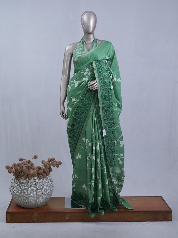 Printed Tusser Silk Saree  1  SAN5328