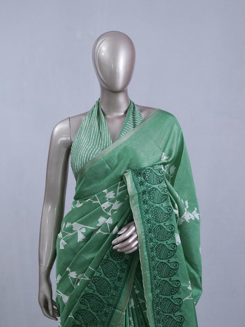Printed Tusser Silk Saree  1  SAN5328