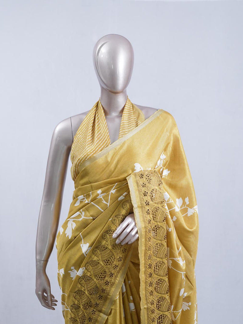 Printed Tusser Silk Saree 2  SAN5328