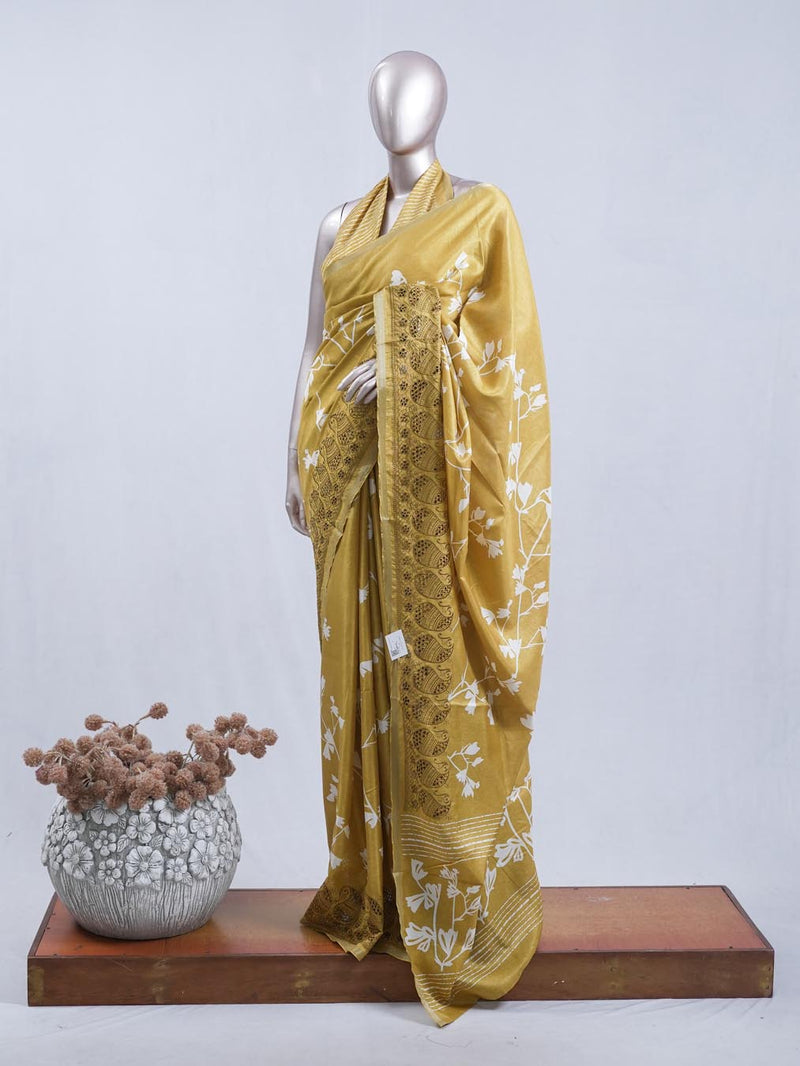 Printed Tusser Silk Saree 2  SAN5328