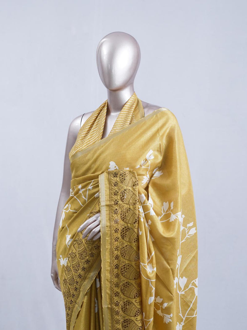 Printed Tusser Silk Saree 2  SAN5328