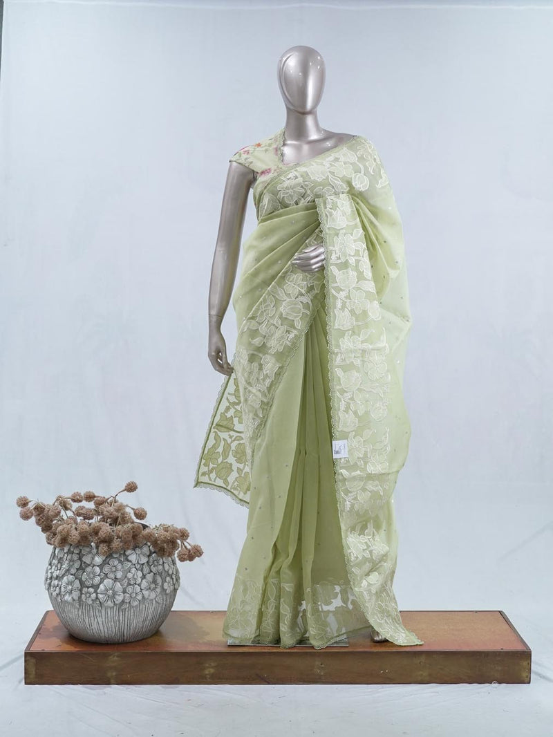 Glass Organza Saree SAN5471 A