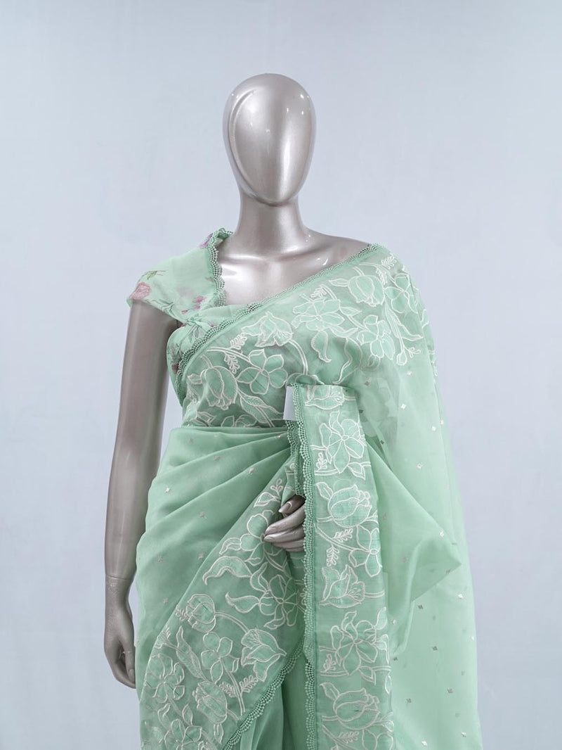 Glass Organza Saree SAN5471 B1