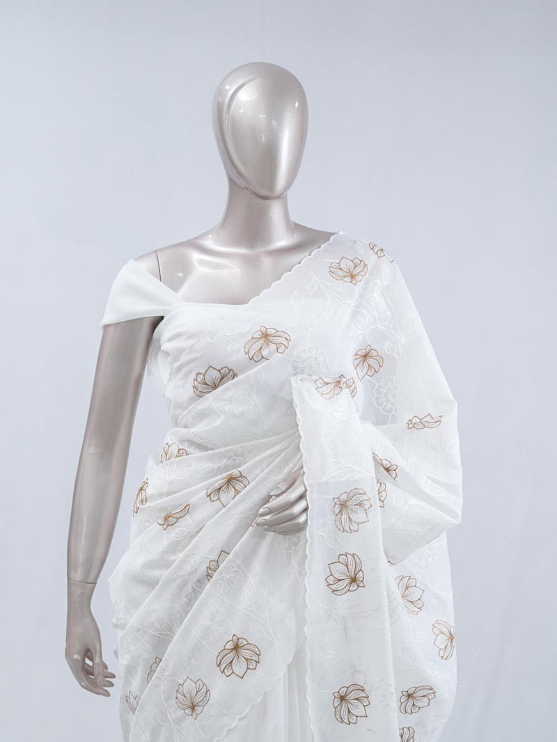 Bloom butta raw cotton saree SAN5548  D