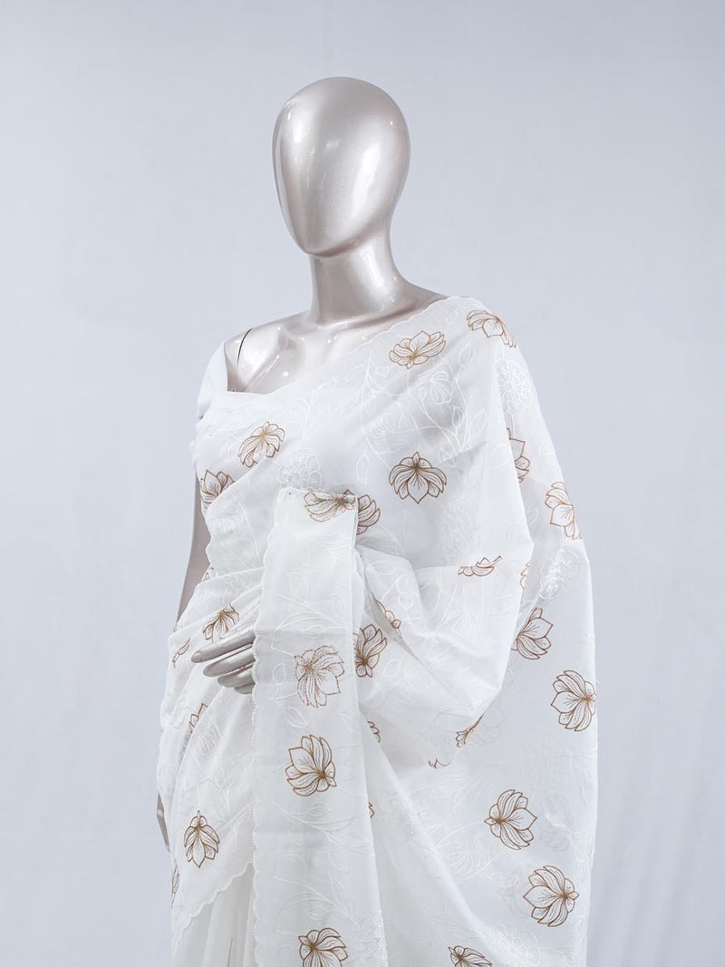 Bloom butta raw cotton saree SAN5548  D