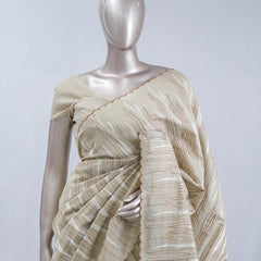 Stripe  embroidered raw cotton saree SAN5544  C