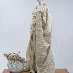 Stripe  embroidered raw cotton saree SAN5544  C