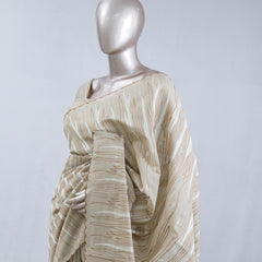 Stripe  embroidered raw cotton saree SAN5544  C