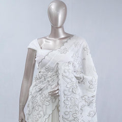 Sage grey pastel embroidered kota saree  SAN5565  A
