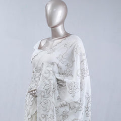 Sage grey pastel embroidered kota saree  SAN5565  A