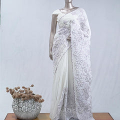 Soft lavender pastel embroidered kota saree SAN5565  B