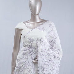 Soft lavender pastel embroidered kota saree SAN5565  B