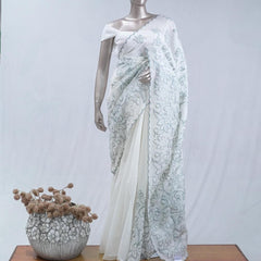Green pastel embroidered kota saree SAN5565 C