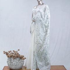 Green pastel embroidered kota saree SAN5565 C