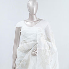Floral embroidered glass organza saree SAN5456