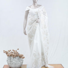 Floral embroidered glass organza saree  SAN5456 A