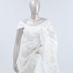 Floral embroidered glass organza saree  SAN5456 A