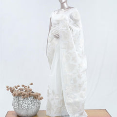 Floral embroidered glass organza saree  SAN5456 A