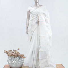 Floral embroidered glass organza saree SAN5559 A