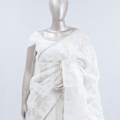Floral embroidered glass organza saree SAN5559 A